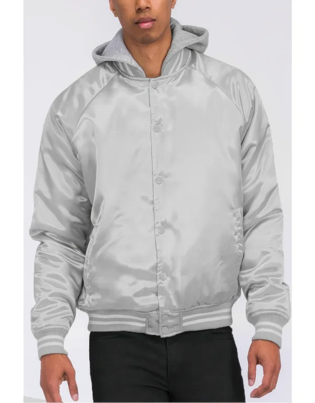 Satin Varsity Bomber Jacket