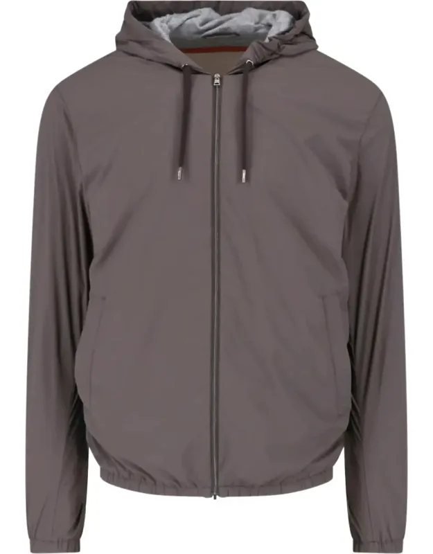 Technical Fabric Hooded Jacket