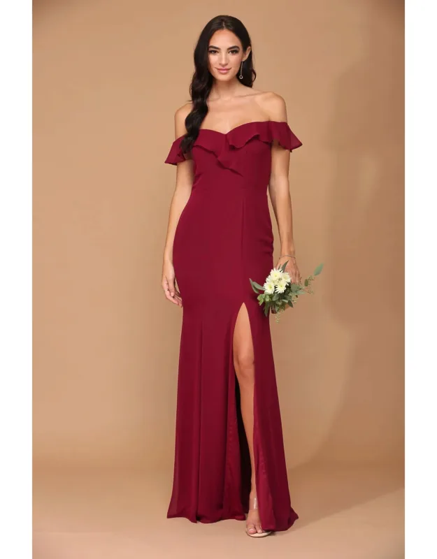 Off-shoulder Chiffon Dress