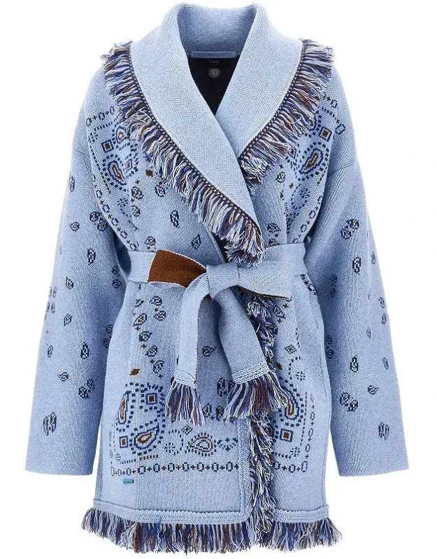 Bandana Jacquard Wool Cardigan