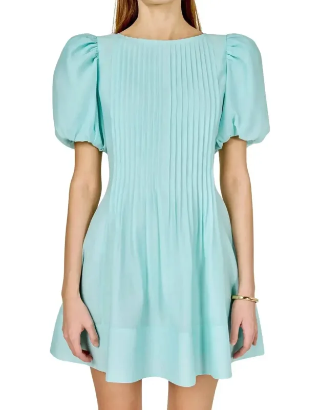 Pintuck Mini Dress