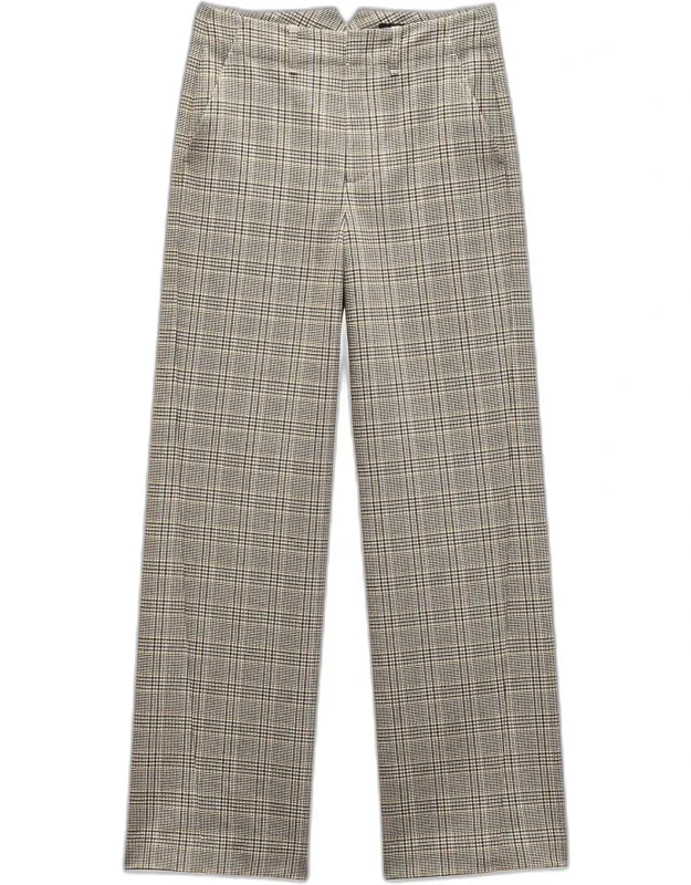 Plaid Wool-blend Straight-leg Pants