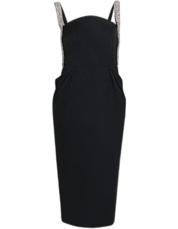Teles Crystal-trim Taffeta Midi Dress