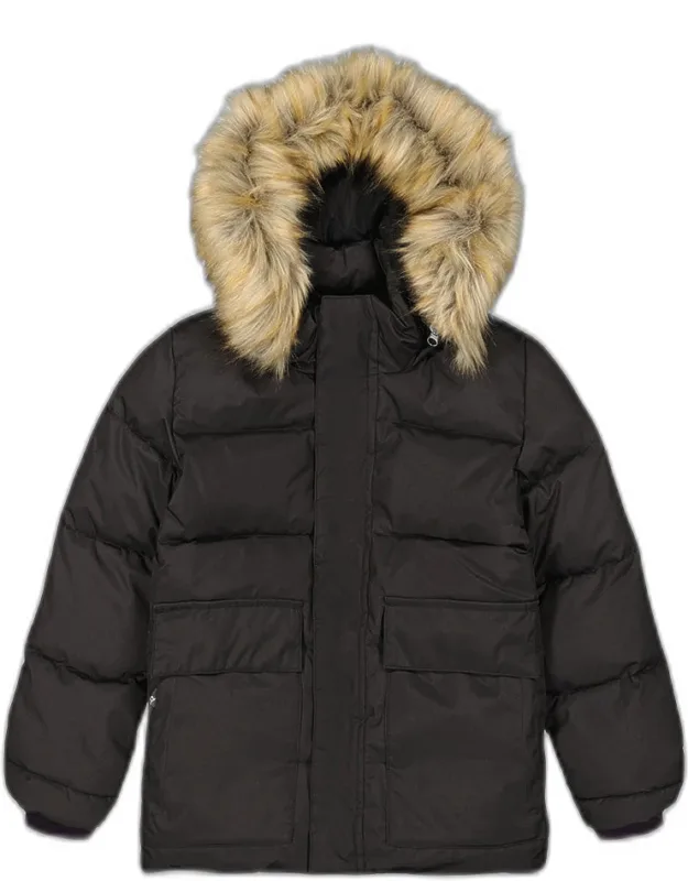 Winter Jacket With Faux-fur Hood