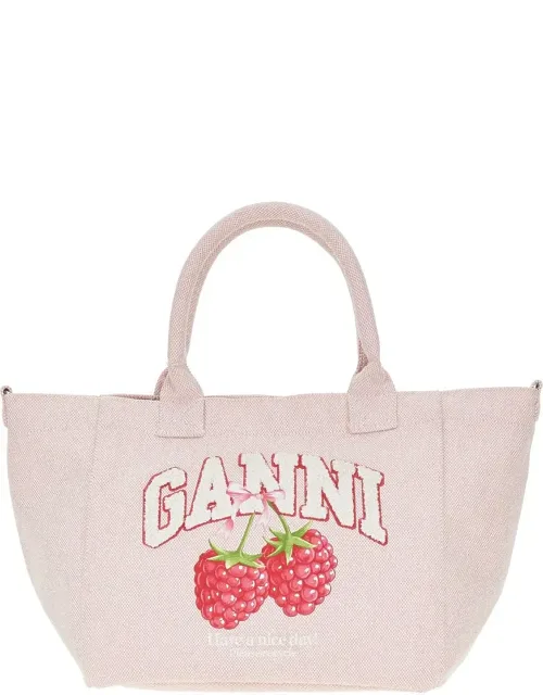 Shopping Bag With Raspberries Print