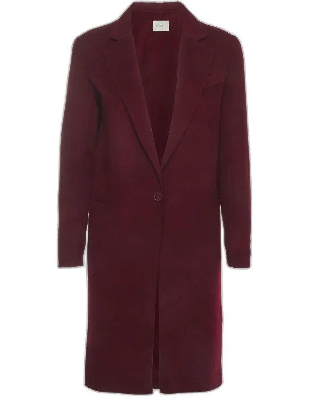 Felt Wool Blend Single Breasted Coat