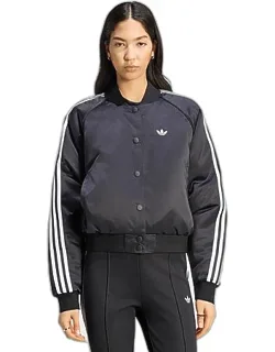 Original Apparel Name: Adidas Women's Originals Satin Superstar Bomber Jacket In Black/white/grey Three  
Revised Apparel Name: Satin Superstar Bomber Jacket