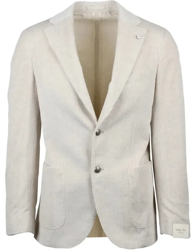 Cotton Velvet Jacket With Rounded Design And Button Closure