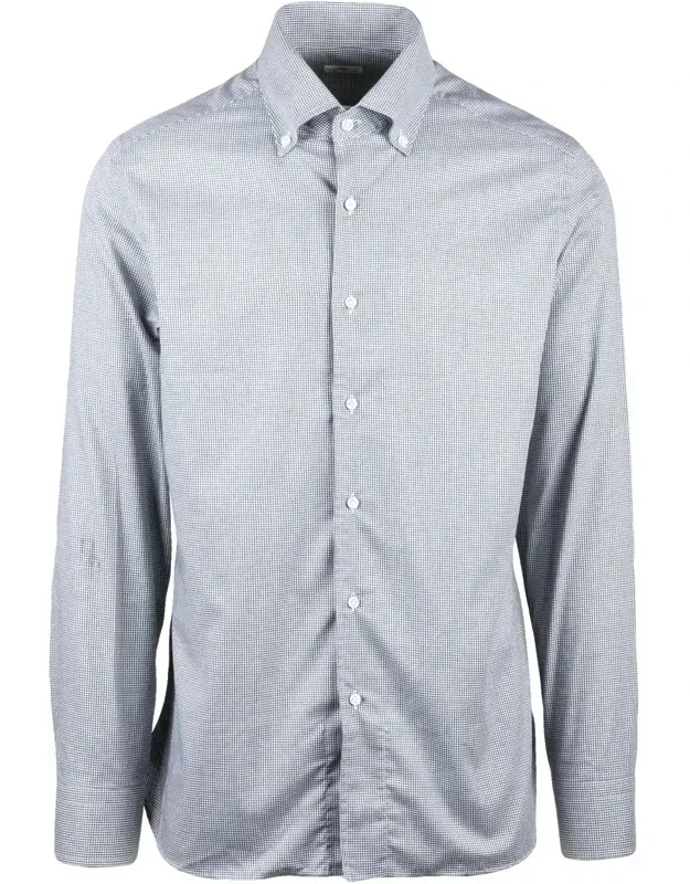Tailored Checkered Shirt With Button-down Collar