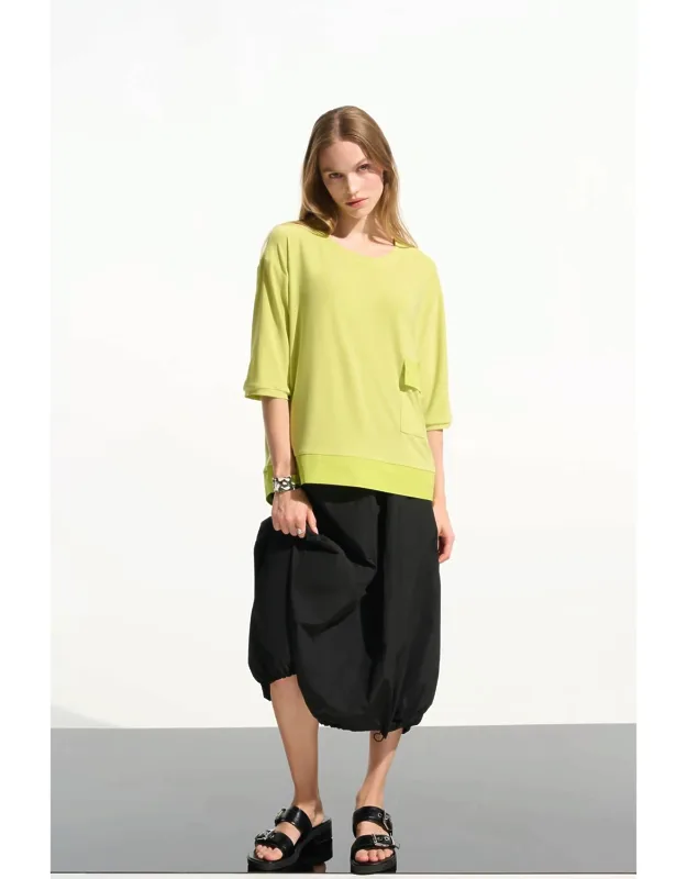 Silky Knit And Memory Boxy Tunic With Pocket Detail