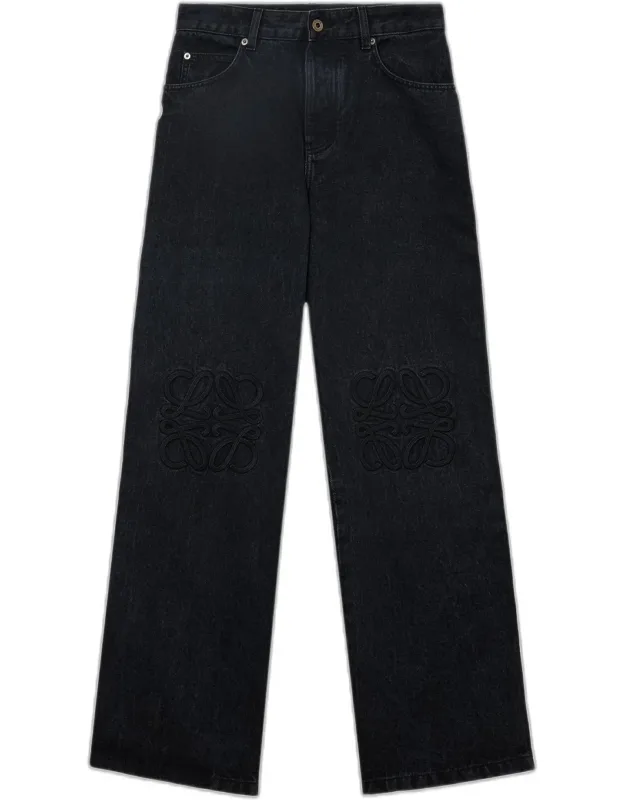 Anagram-embroidered Baggy Jeans