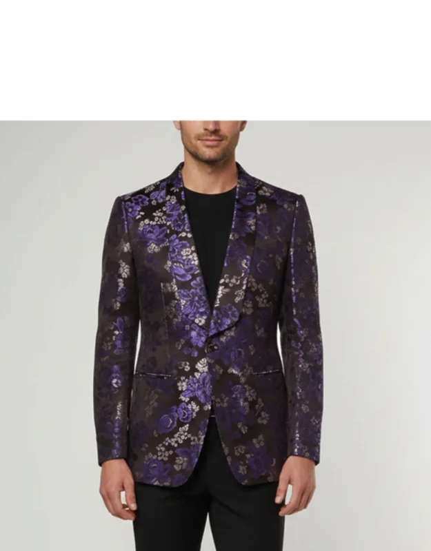 Floral Jacquard Blazer
