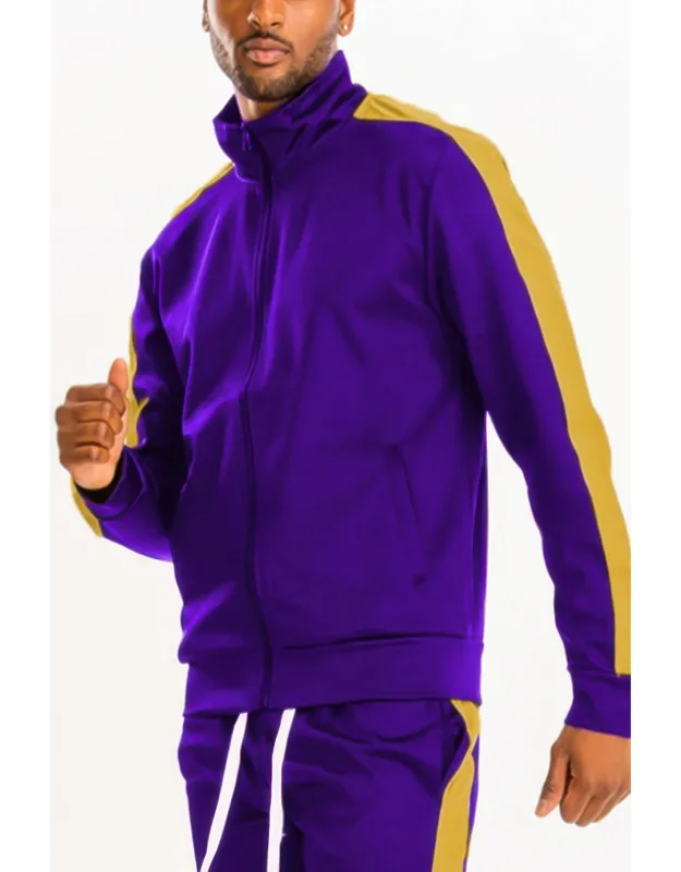 Track Single Stripe Jacket - Full Zip, Elastic Cuffs