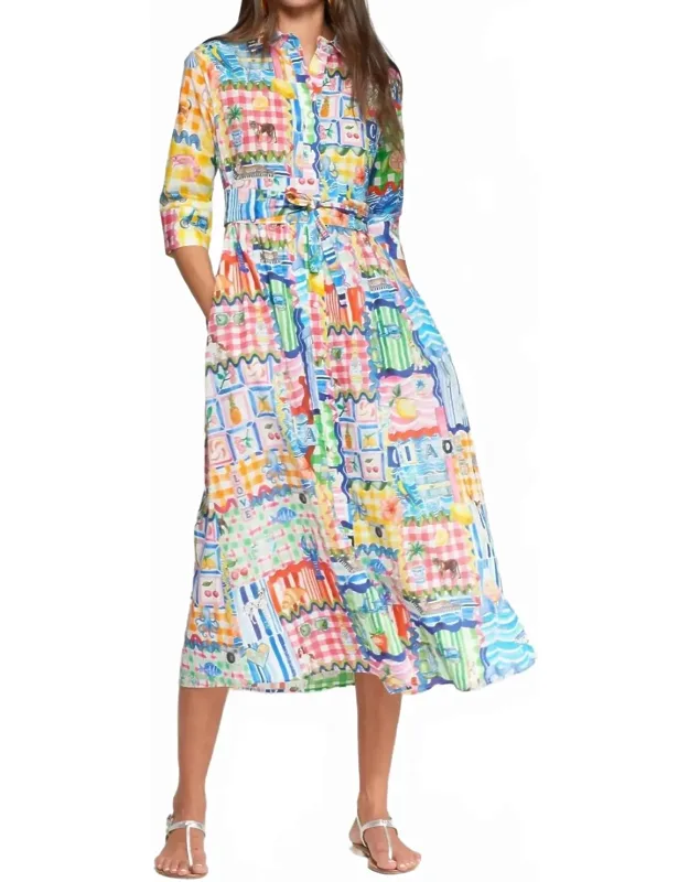 Printed Capri Midi Dress