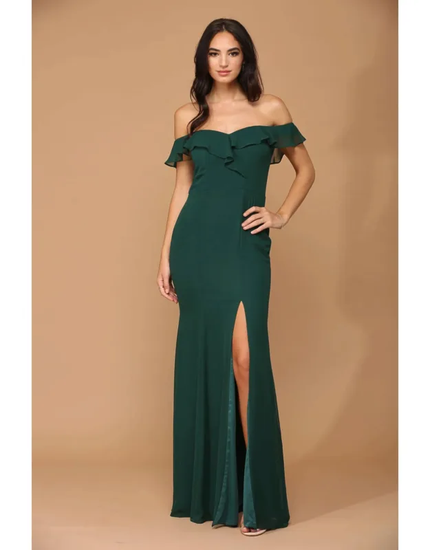 Off-shoulder Chiffon Dress