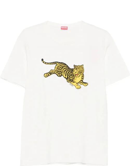 Tiger-print T-shirt