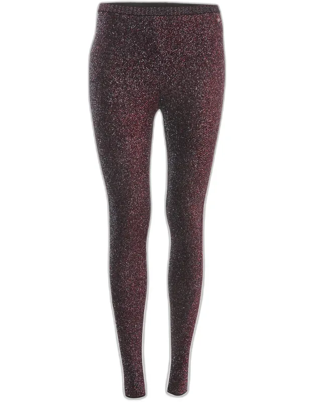 Metallic Lurex Knit High Waisted Leggings