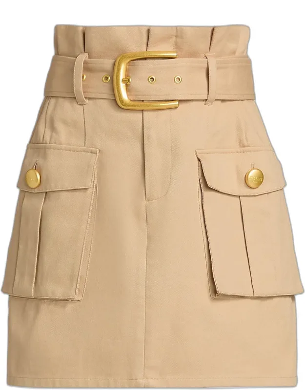 Paperbag Cotton Mini Skirt