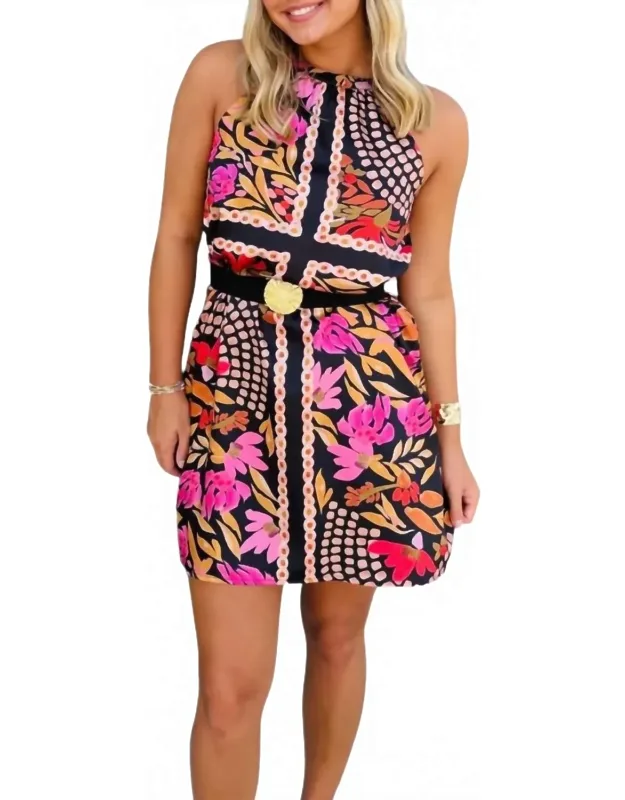 Paved Petals Halter Dress