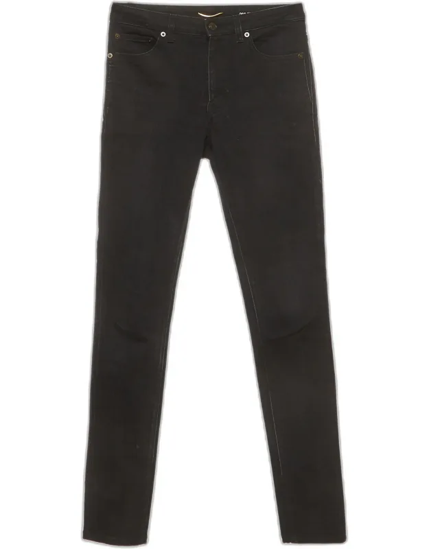 Black Denim Mid Rise Skinny Jeans