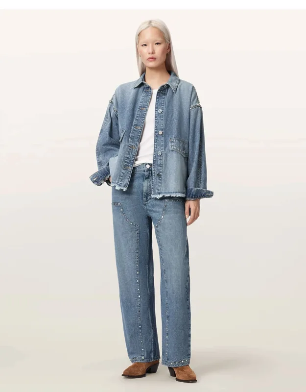 Sadie Barrel Leg Stud Denim Jeans