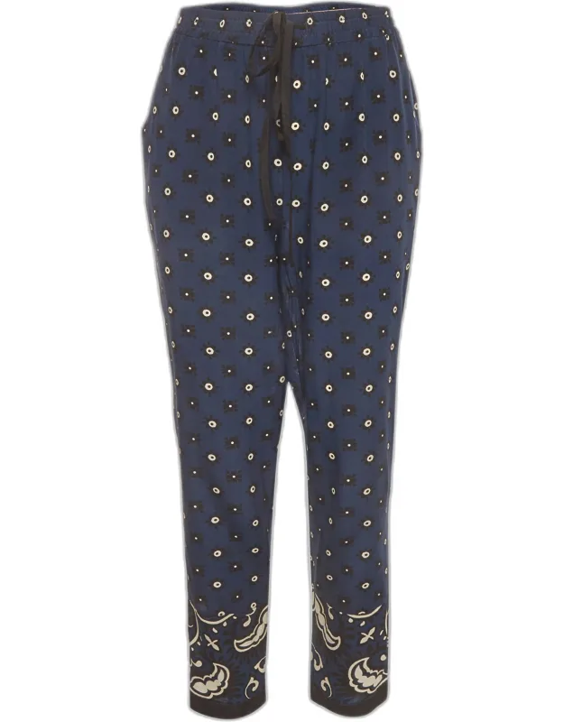 Bandana Print Silk Crepe Trousers