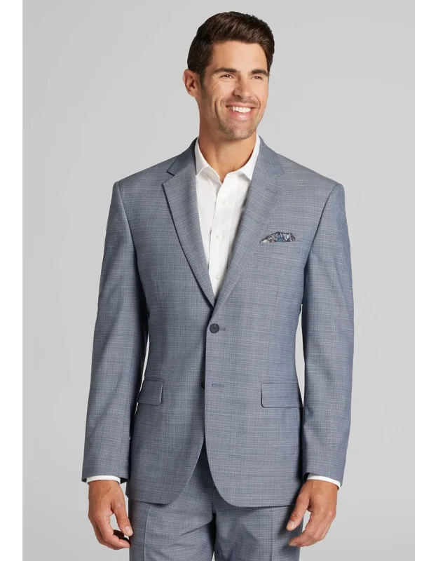 Traveler Coolmotion Tailored Fit Mini Plaid Suit Jacket