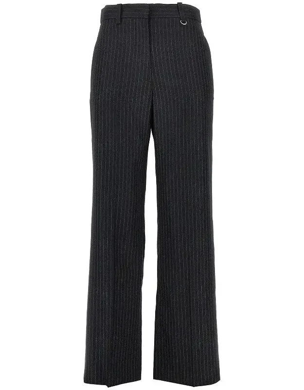 Wool-blend Pinstriped Pants