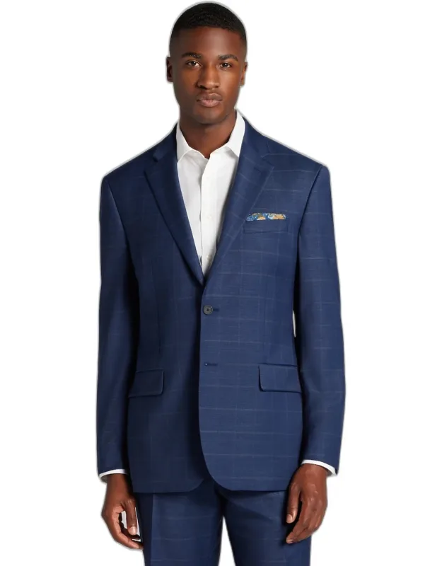 Traveler Coolmotion Tailored Fit Windowpane Suit Jacket