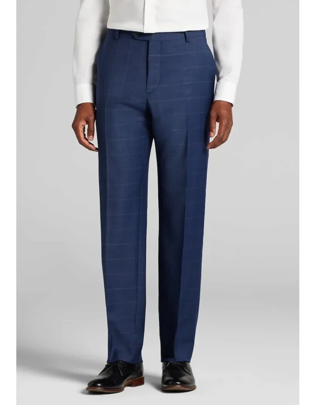 Traveler Coolmotion Tailored Fit Windowpane Suit Pants