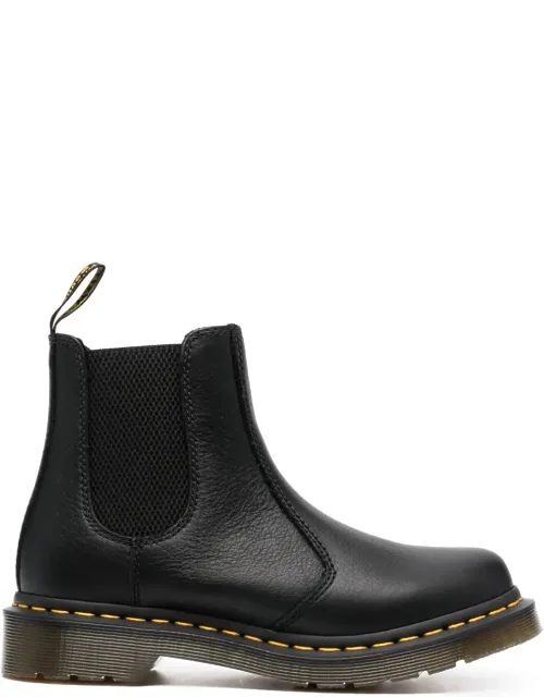 Smooth Leather Ankle Boots With Elastic Side Panels