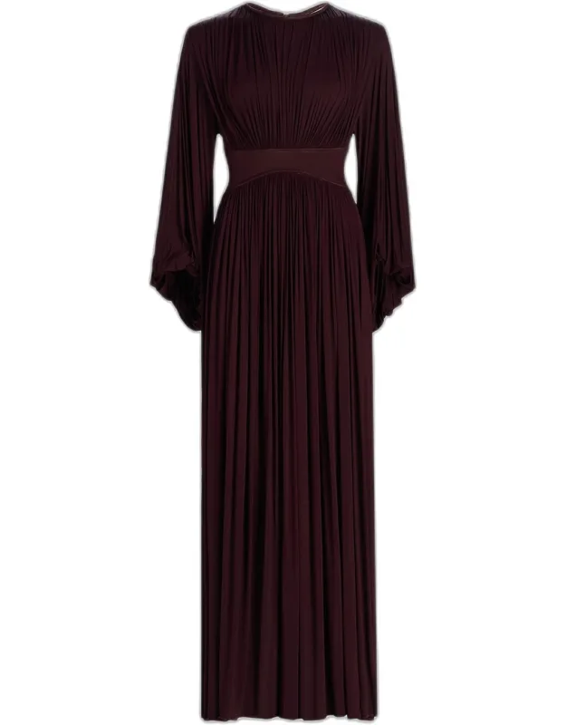 Billow Pleated Maxi Dress