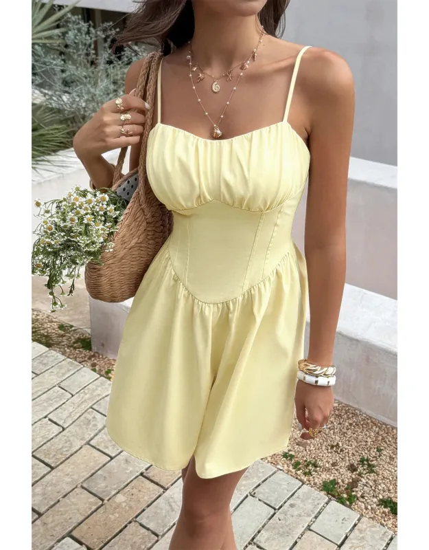 Lace Trim Corset Mini Dress