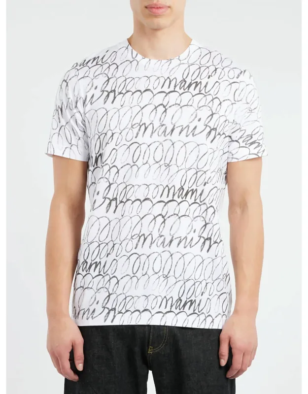 Scribbled Motif Organic Cotton T-shirt