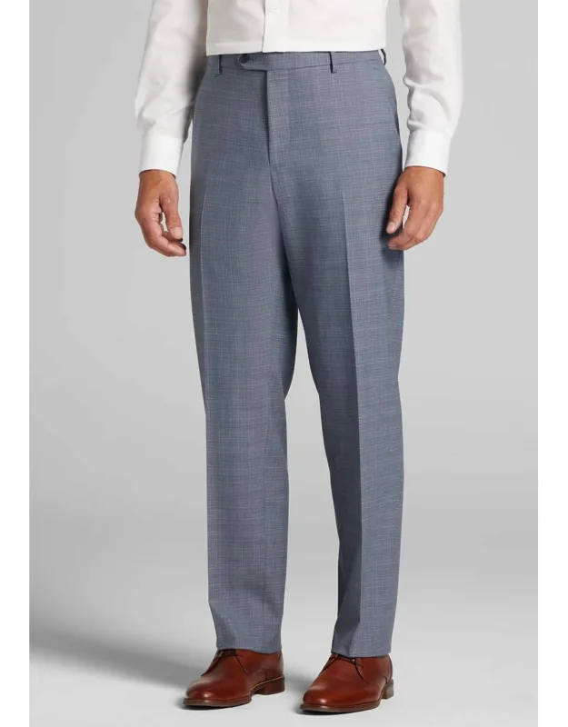 Traveler Coolmotion Traditional Fit Mini Plaid Wool Blend Suit Pants