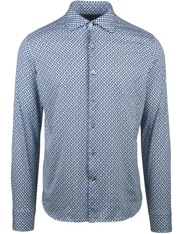 Cotton Shirt With Two-tone Pattern