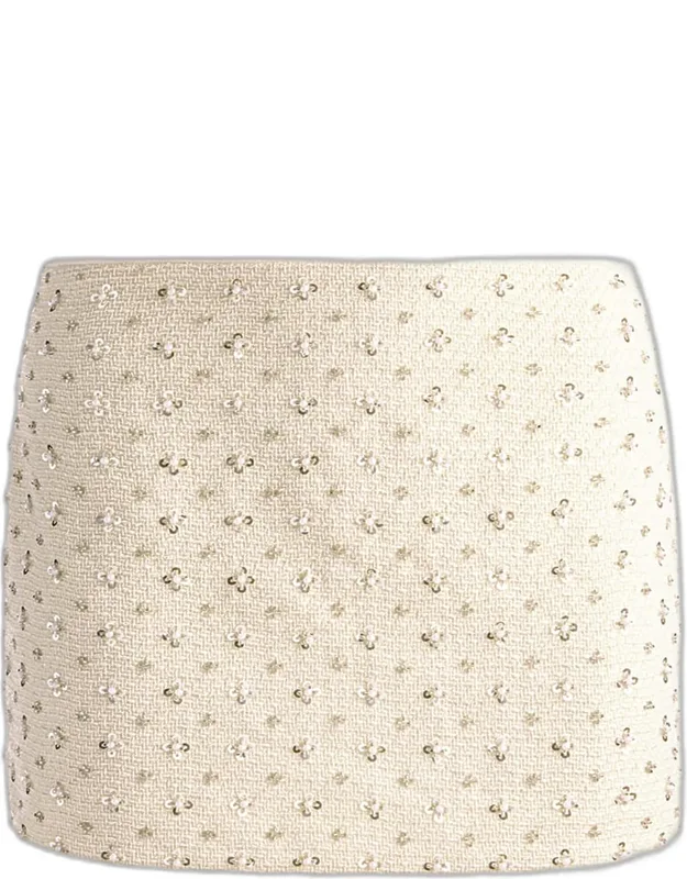 Embellished Tweed Mini Skirt