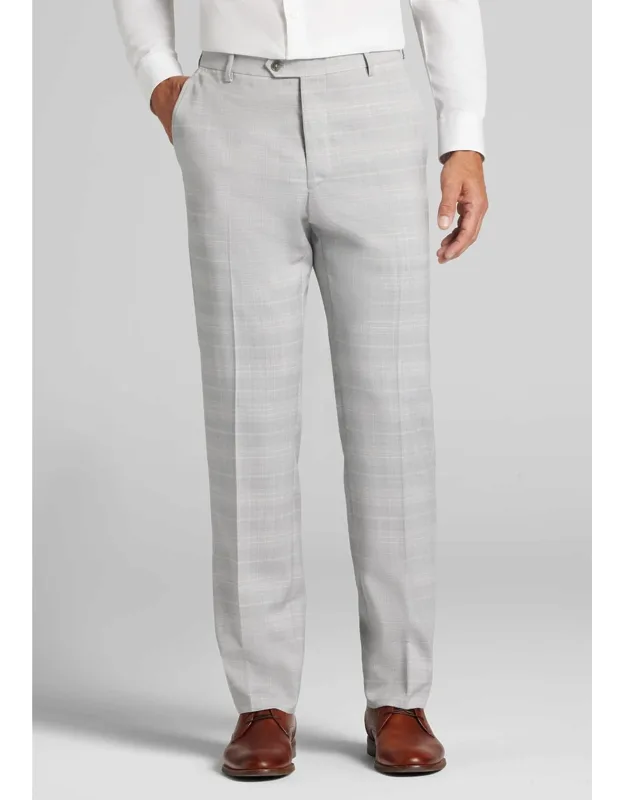 Reserve Collection Tailored Fit Plaid Italian Wool Suit Pants