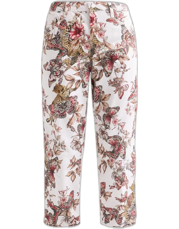 Blaine Printed Low-rise Crop Jeans