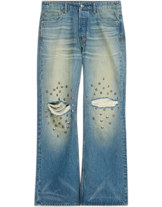 Toro Studded Distressed Baggy Jeans