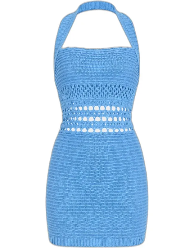 Metallic Crochet Mini Dress