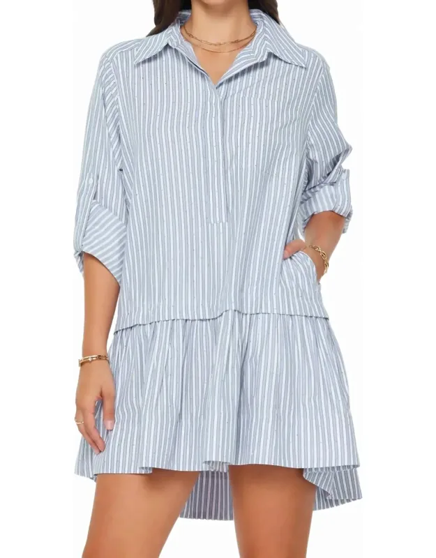 Striped Drop Waist Mini Dress