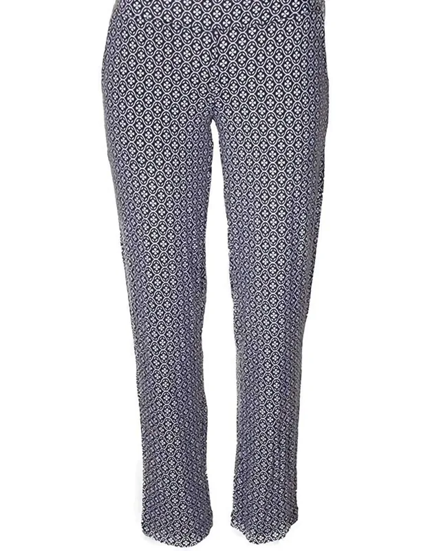Geo-printed Knit Slim Pajama Pants