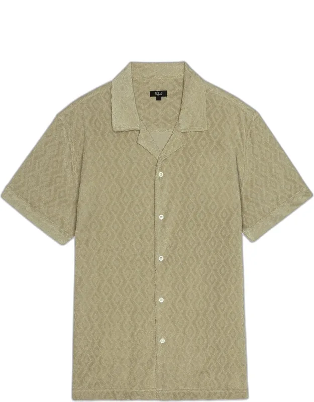 Maverick Terry Diamond-jacquard Camp Shirt