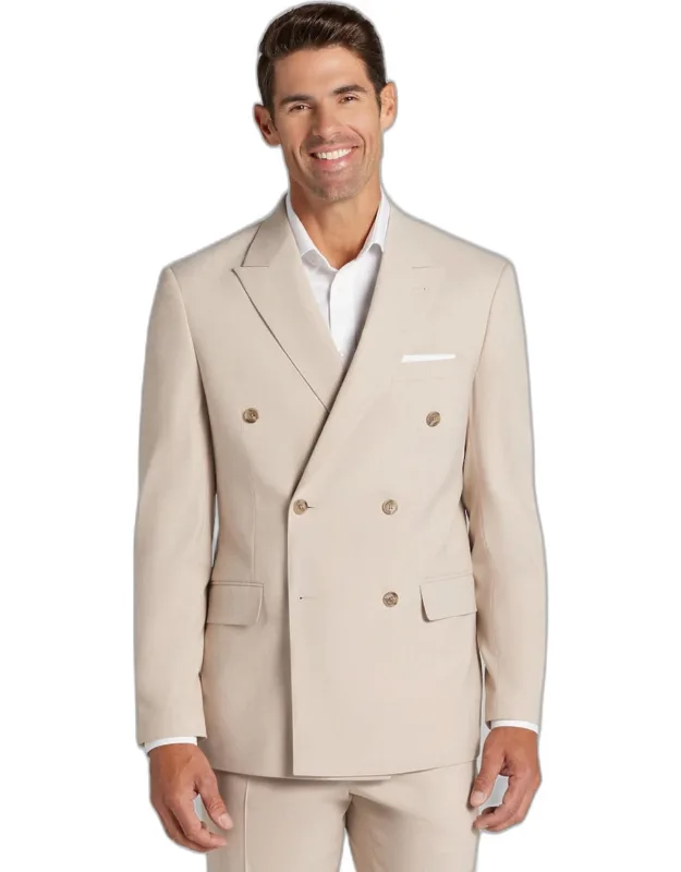 Comfort Stretch Tailored Fit Double Breasted Suit Jacket