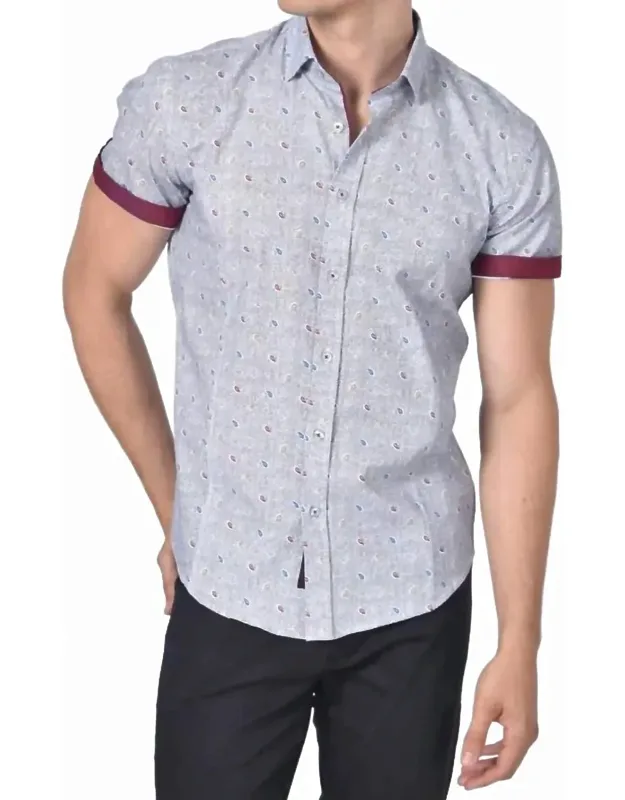 Tri-color Paisley Short Sleeve Shirt