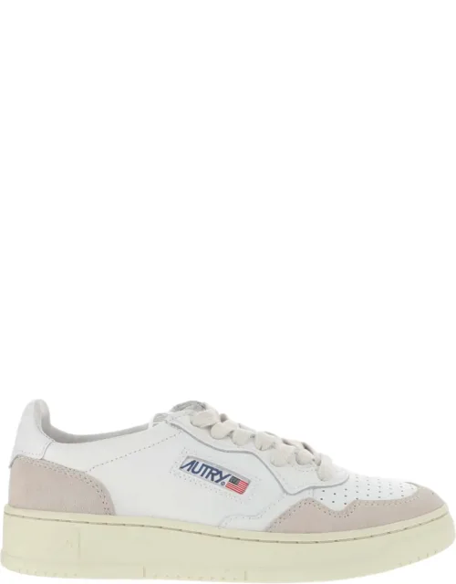 Leather And Suede Low-top Sneakers
