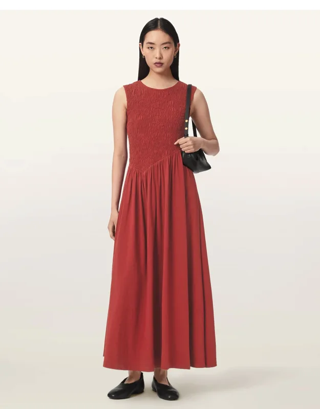 Luna Crinkle Cotton Midi Dress