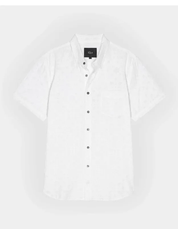 Hale Cotton Floral-embroidered Short-sleeve Shirt