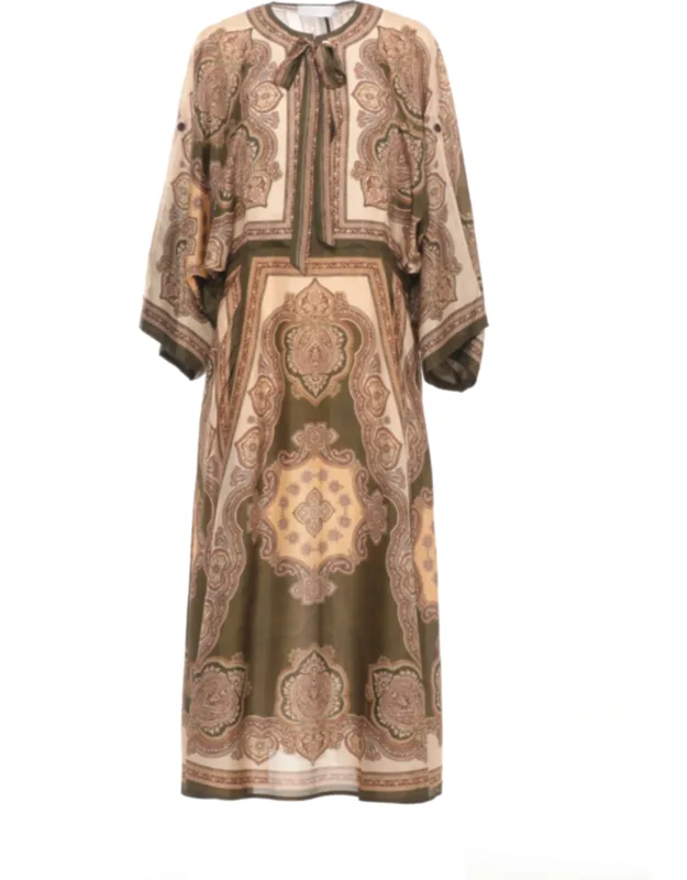 Mahon Tunic Midi Dress With All-over Paisley Pattern